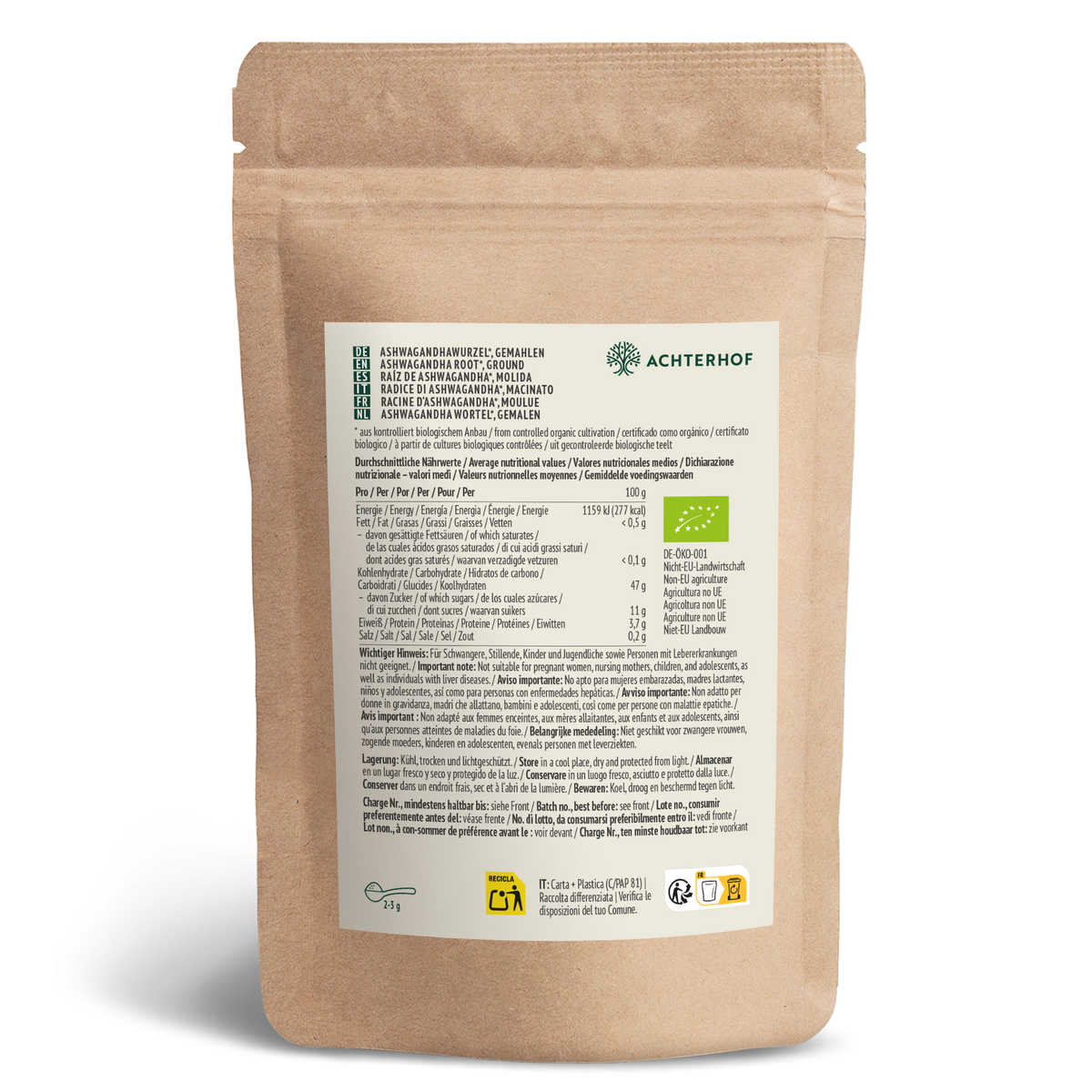 Bio Ashwagandha Pulver (1000g)