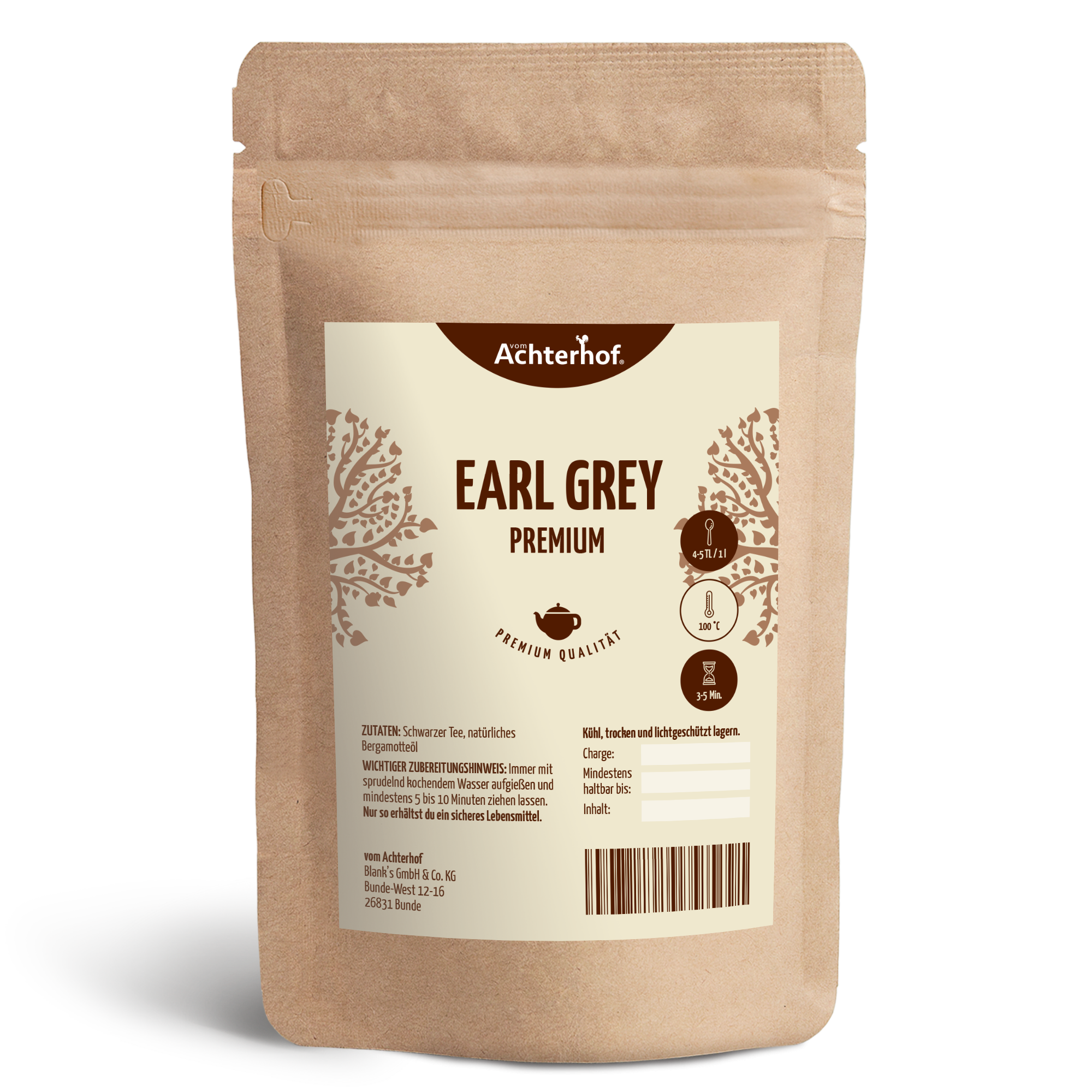 Schwarzer Tee Earl Grey Premium (100g)