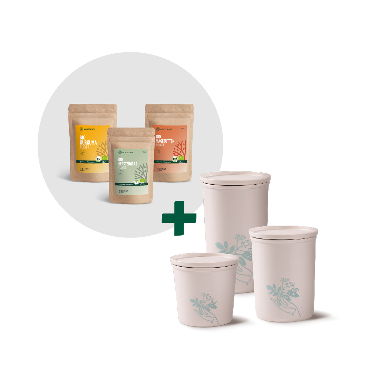 Goldene Milch Mischung 3er Bio Set + Frischhaltedosen