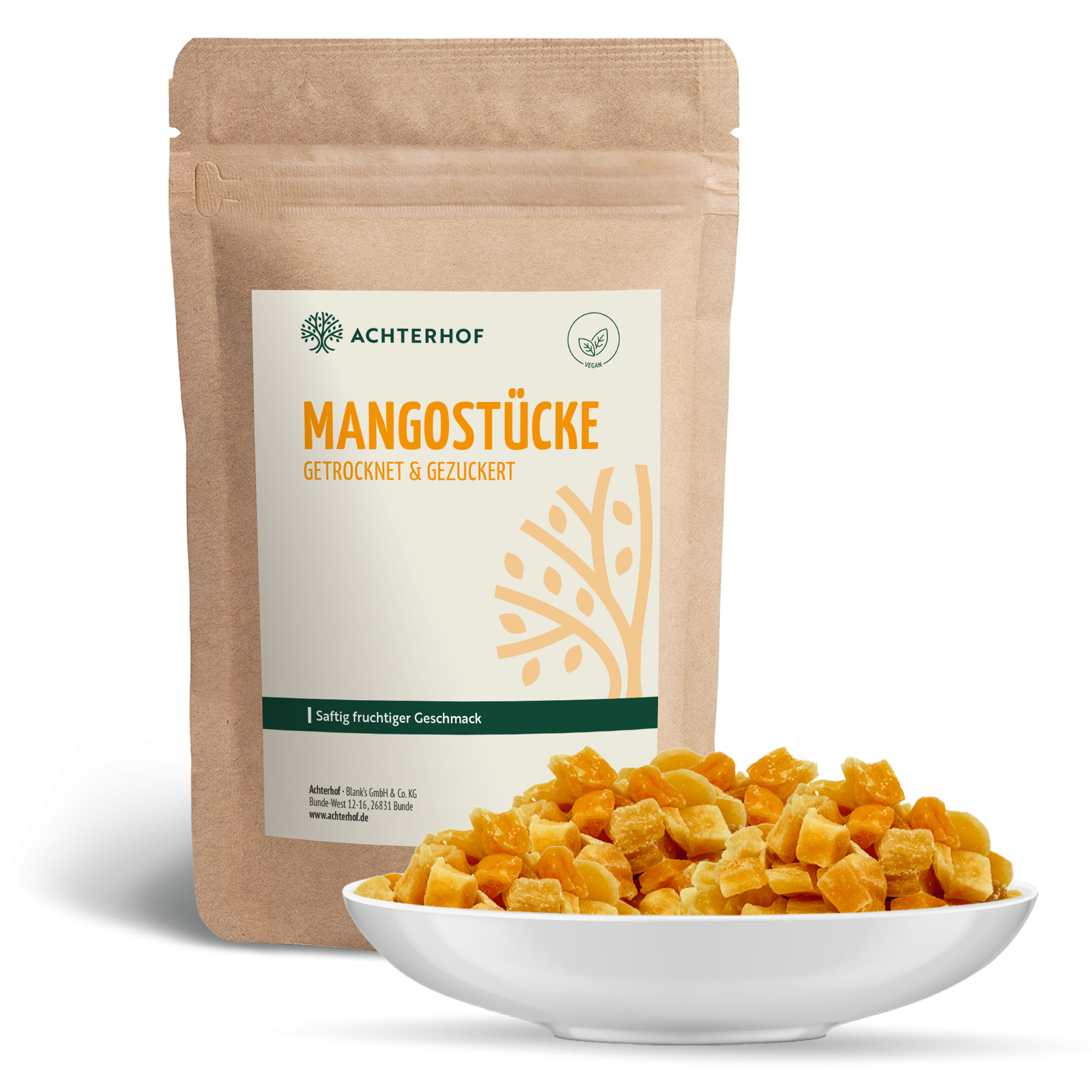 Mangostücke getrocknet & gezuckert (500g)