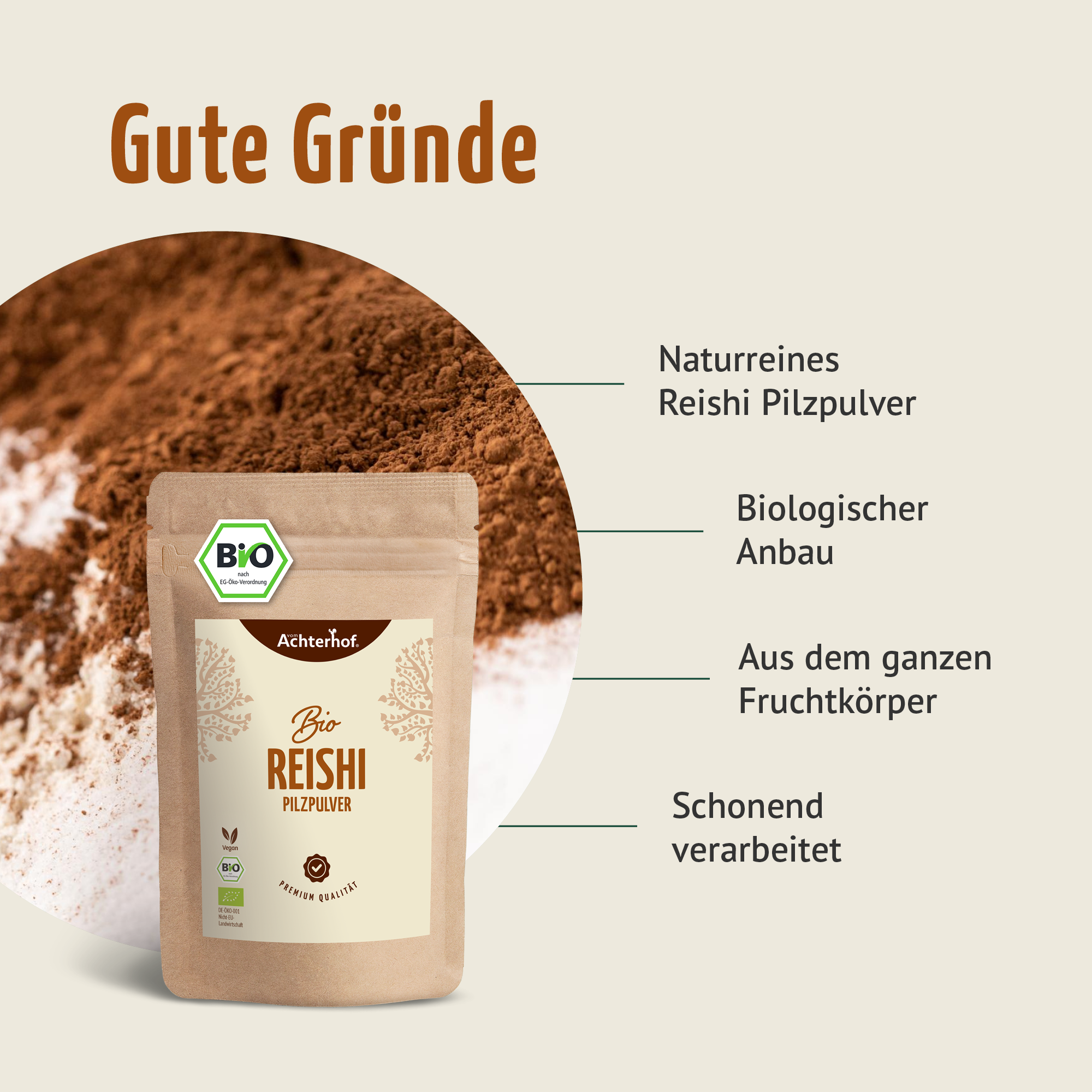 Bio Reishi Pilzpulver (100g)