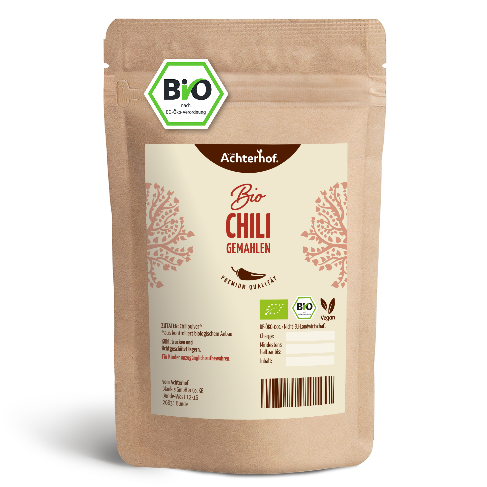 Chili gemahlen Bio (250g)