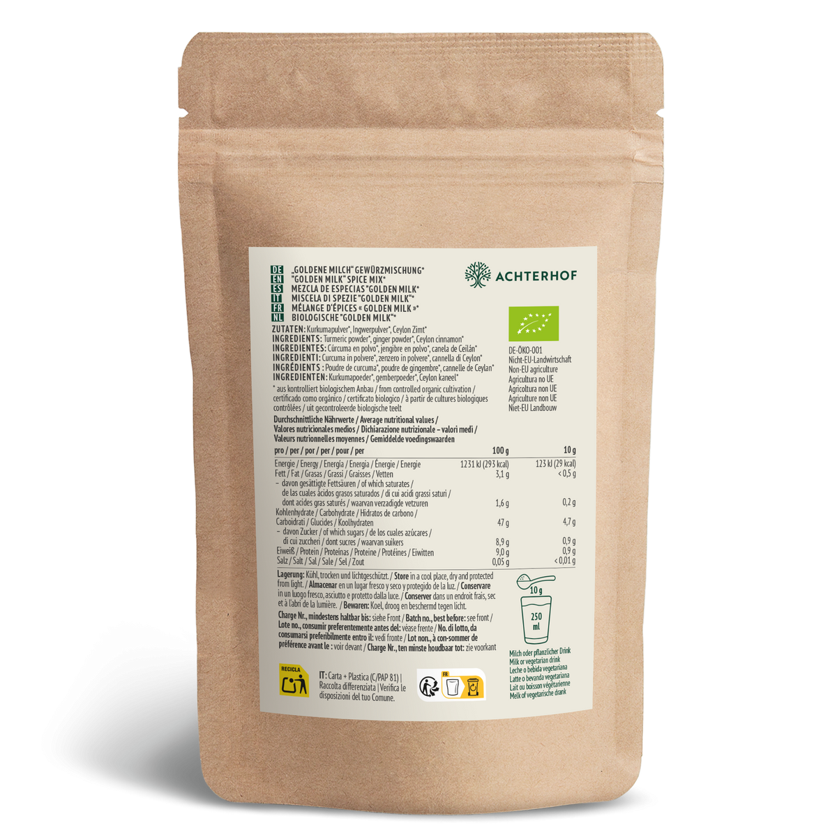 Goldene Milch Gewürzmischung Bio (250g)