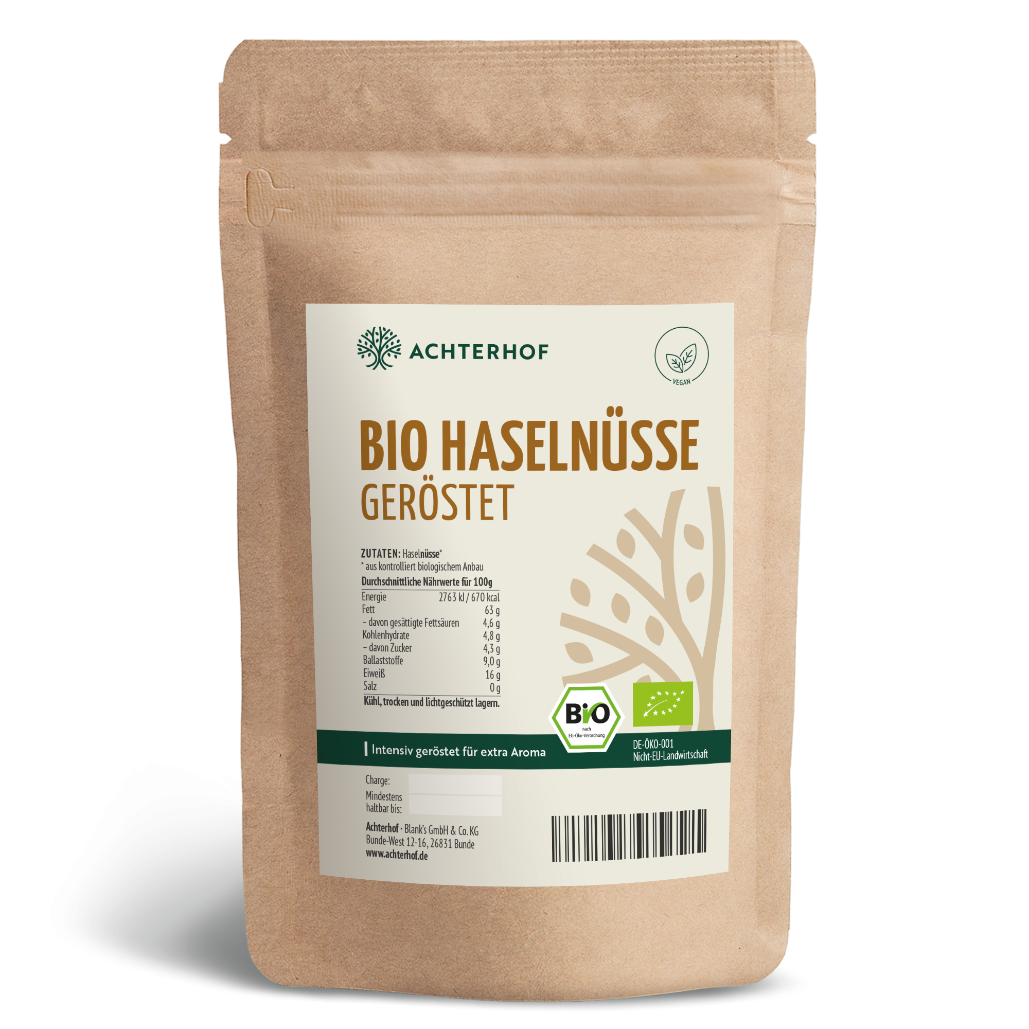 Bio Haselnüsse geröstet (500g)