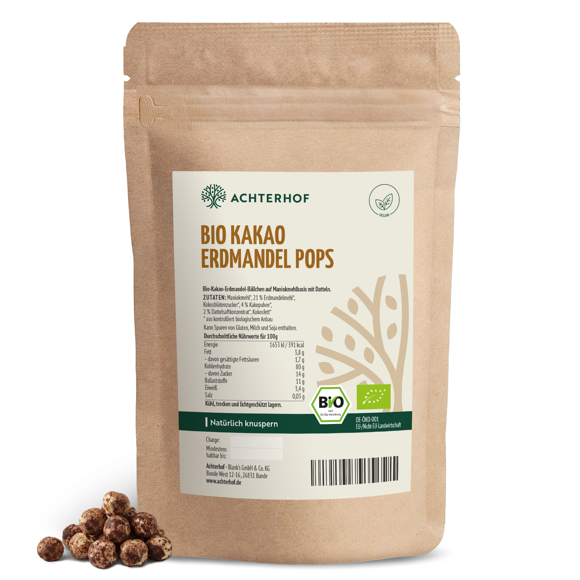 Bio Kakao Erdmandel Pops (100g)