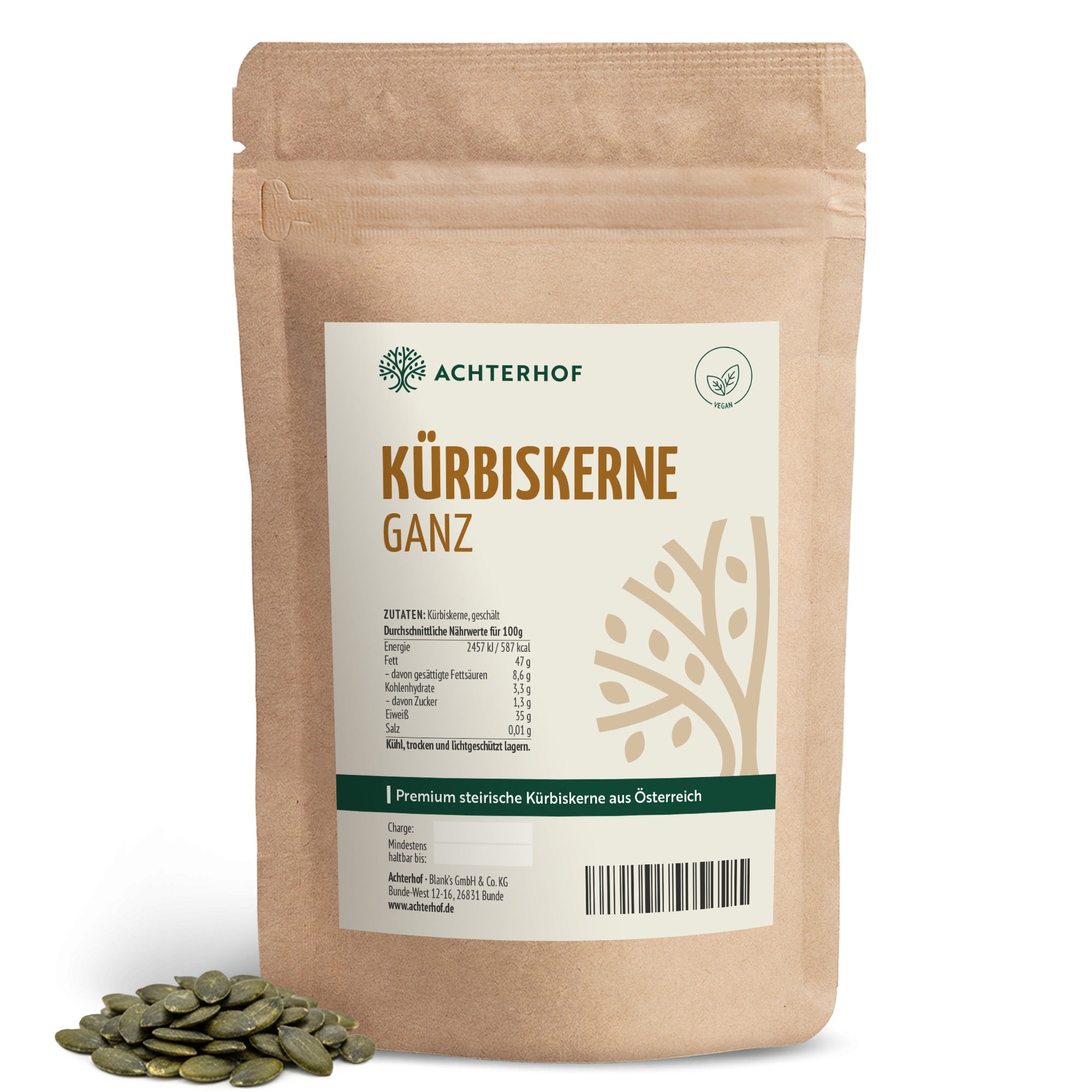 Premium steirische Kürbiskerne geschält (1000g)