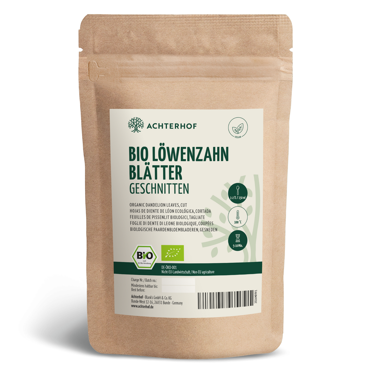 Löwenzahnblätter geschnitten Bio (500g)
