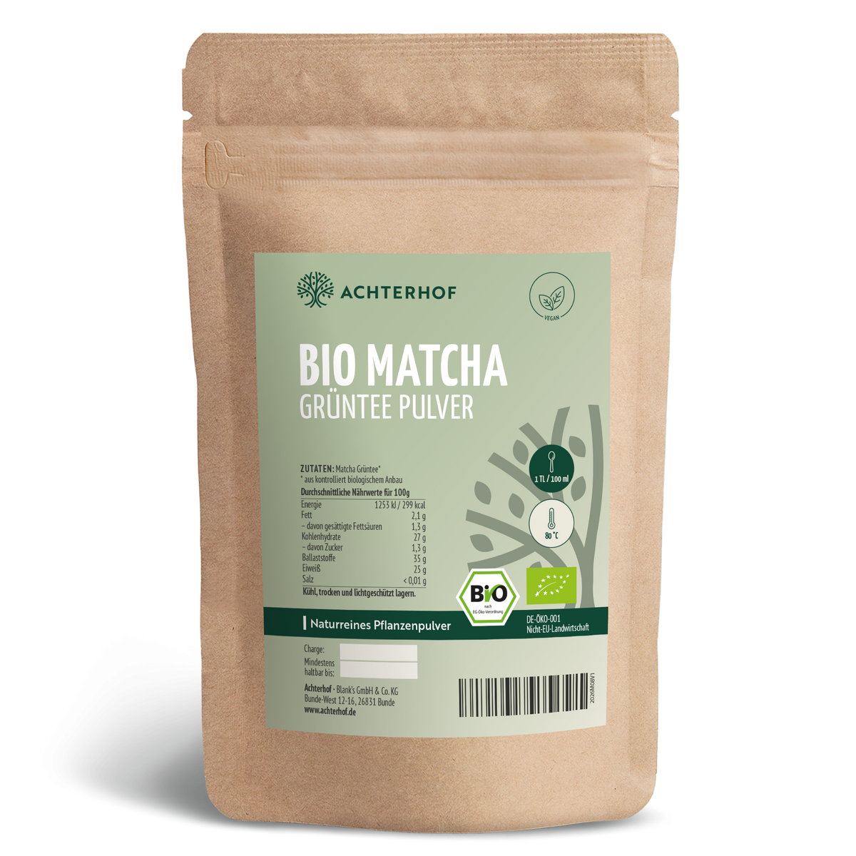 Bio Matcha Grüntee Pulver (250g)