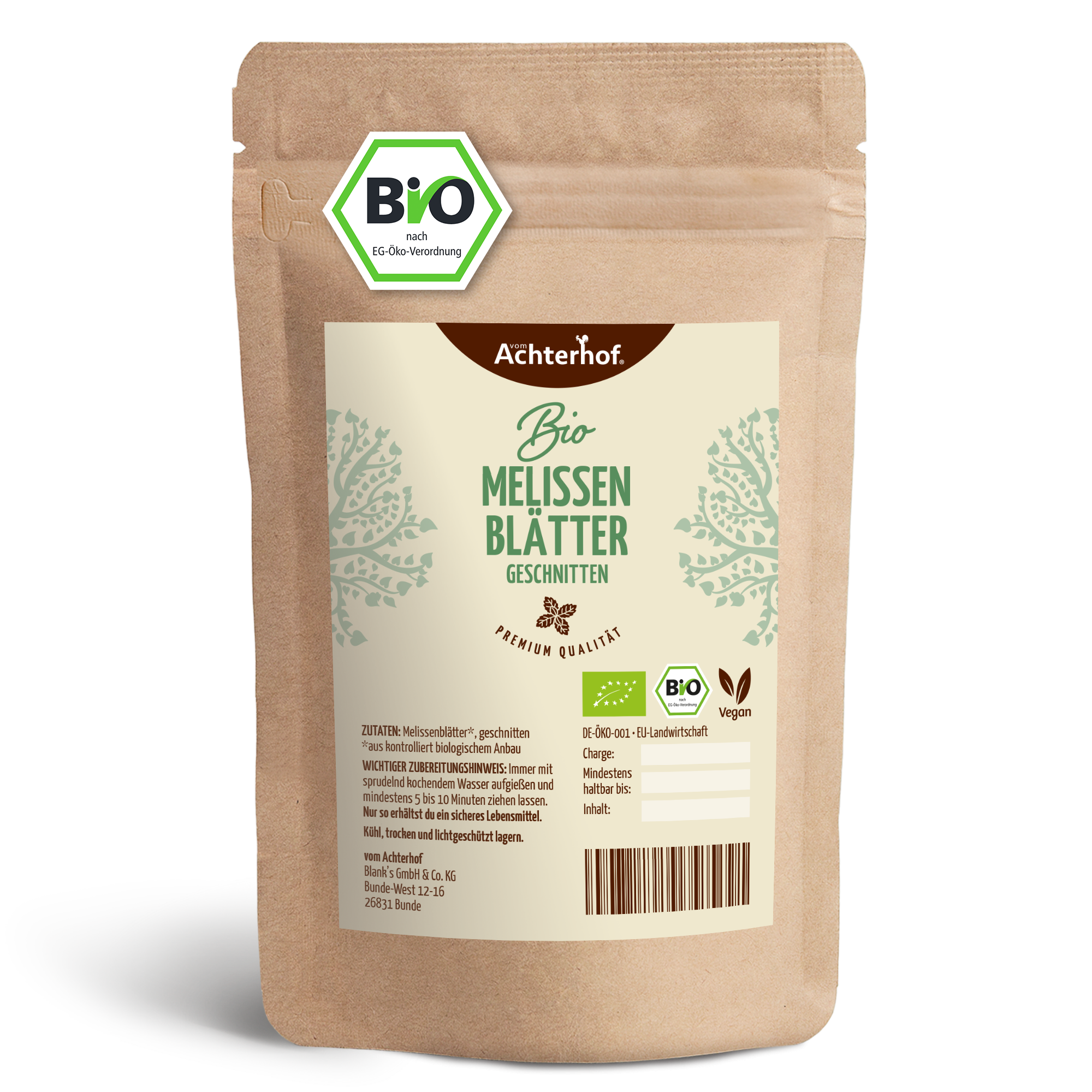 Melissenblätter geschnitten Bio (100g)