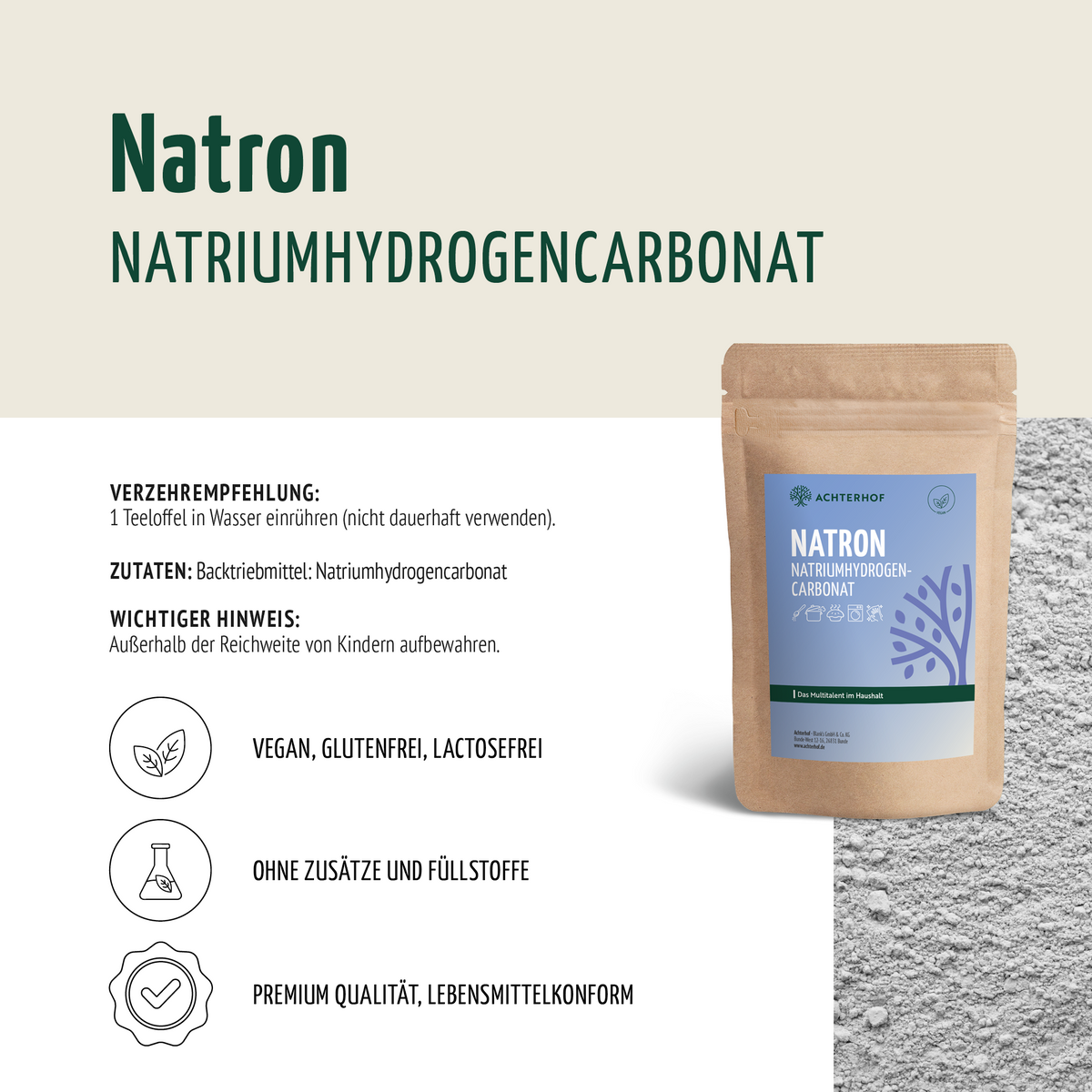 Natron Natriumhydrogencarbonat 250g