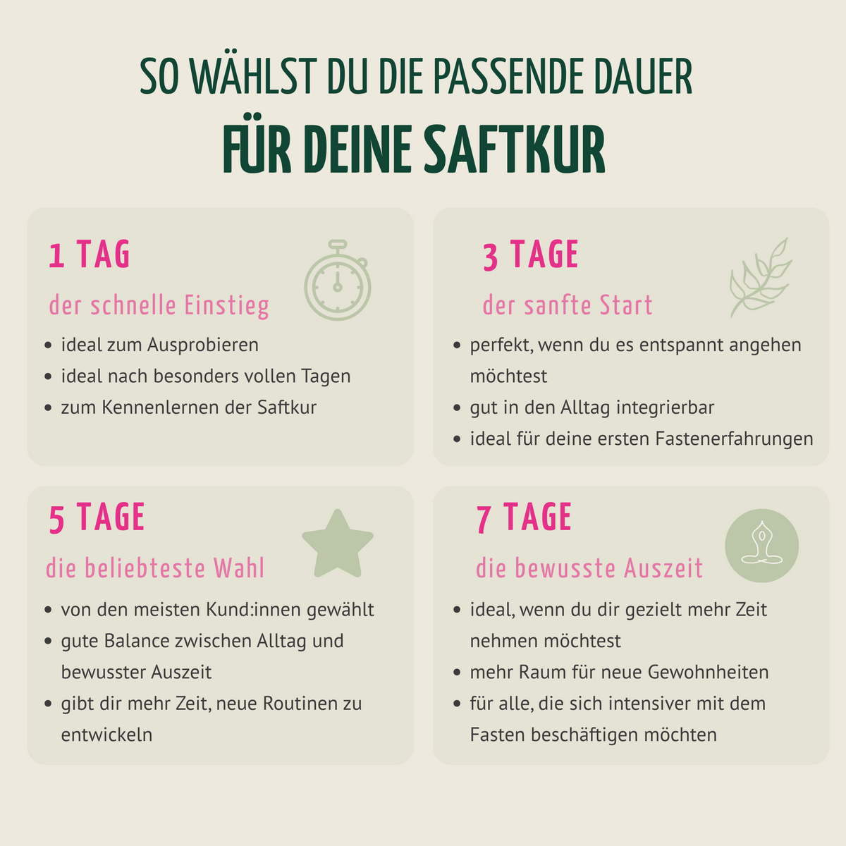 Saftstart Bio Saftkur 1-7 Tage (6 Flaschen pro Tag)