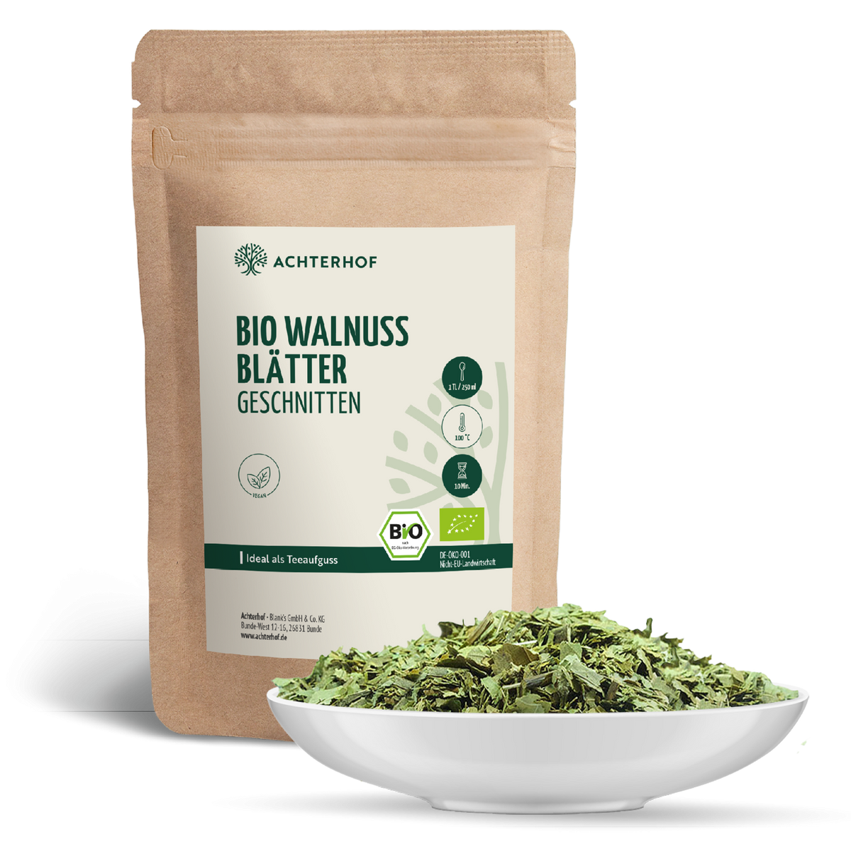 Walnussblätter geschnitten Bio (500g)