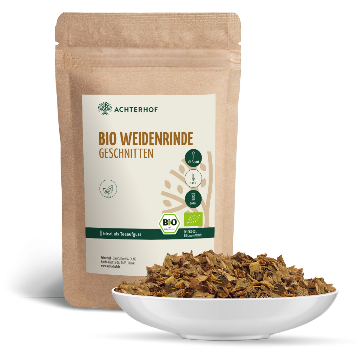 Weidenrinde geschnitten Bio (100g)