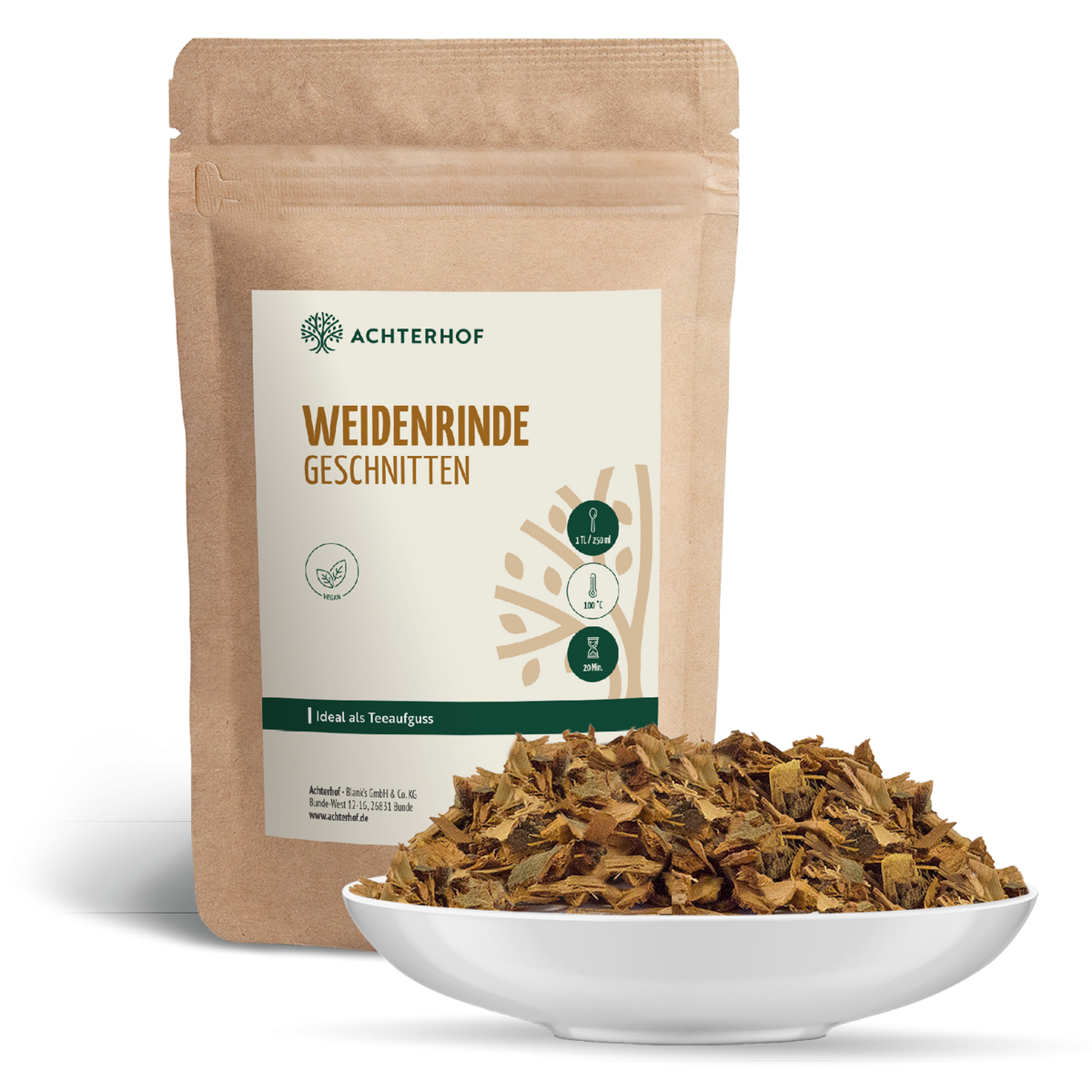 Weidenrinde geschnitten (1000g)